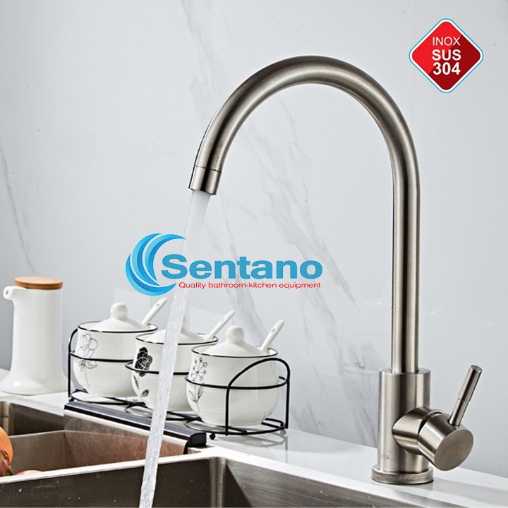 [MÃ SALE 5%][DÒNG PLUS LOẠI 1] Vòi rửa chén nóng lạnh ống tròn xoay 360 SENTANO PLUS STN-403 inox 304 cao cấp