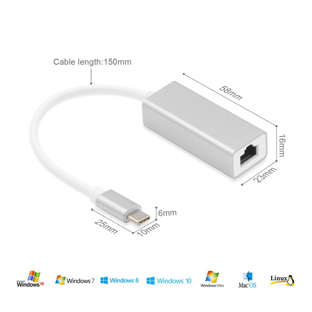 Bộ Chia 3 Cổng Usb Rj45 100m Cho Macbook Pro 13 15