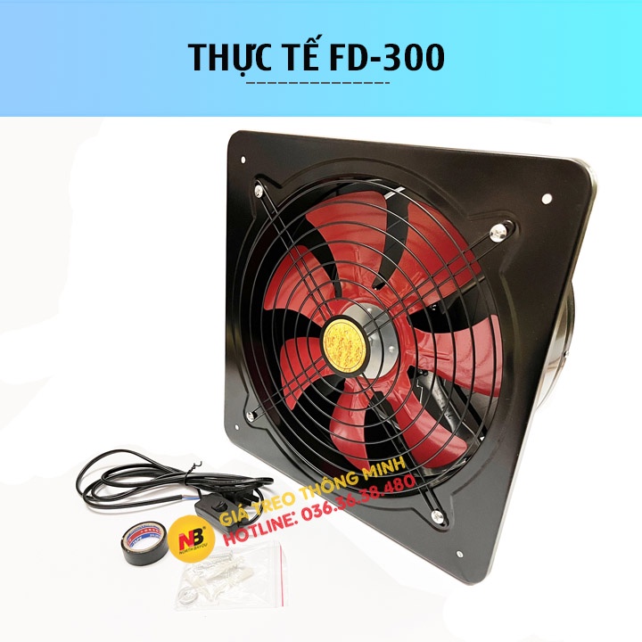 Quạt Hút Mùi Nhà Vệ Sinh , Nhà Bếp , Phòng Ngủ - Quạt Hút Thông Gió Nhà Xưởng FD 300 - 120W / Sức Gió 3000 m3/h