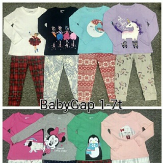 Bộ thun cotton tay dài bé gái Baby Gap, size 1-7T