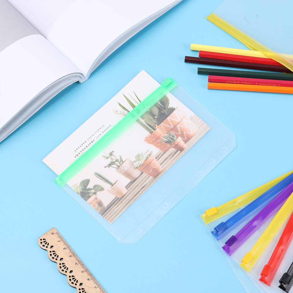 Bìa Kẹp Hồ Sơ A5 A6 Bằng PVC Chống Thấm Nước Nhiều Màu Sắc