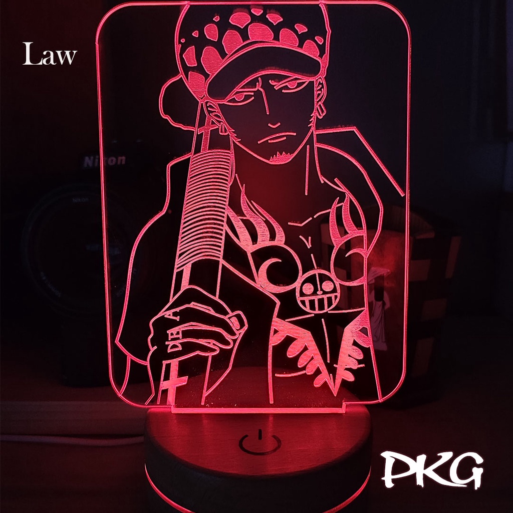 Đèn Ngủ Led 3D LAW nhân vật Anime phát sáng 16 màu cảm ứng có điều khiển từ xa