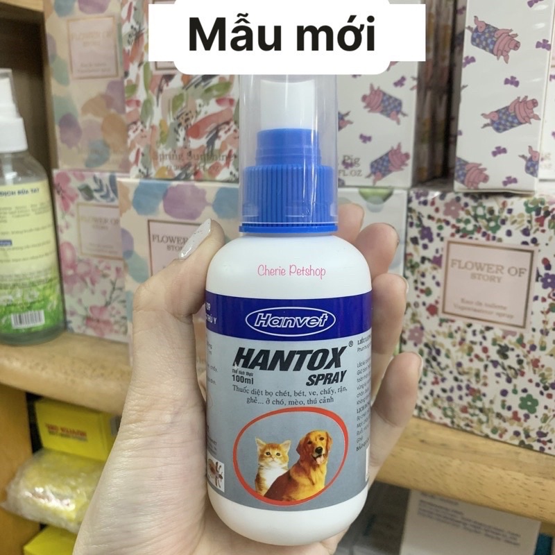 Hantox Spray - Chai xịt bò chét, ve, ghẻ cho chó mèo - chai 100mlp