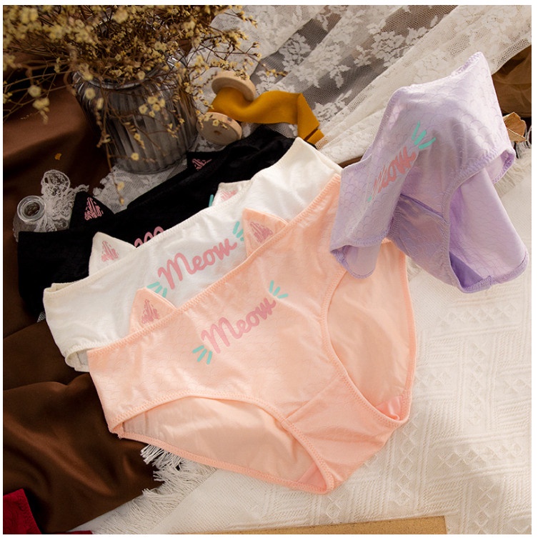 Quần Chip Cotton Lạnh Tai Mèo dễ thương [ Quần lót sexy tai mèo gợi cảm 2/3🍑 ] | BigBuy360 - bigbuy360.vn