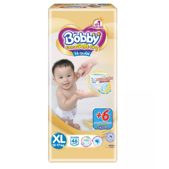 Tã quần cao cấp Bobby extra extra S66/M60/L52/XL46/XXL42