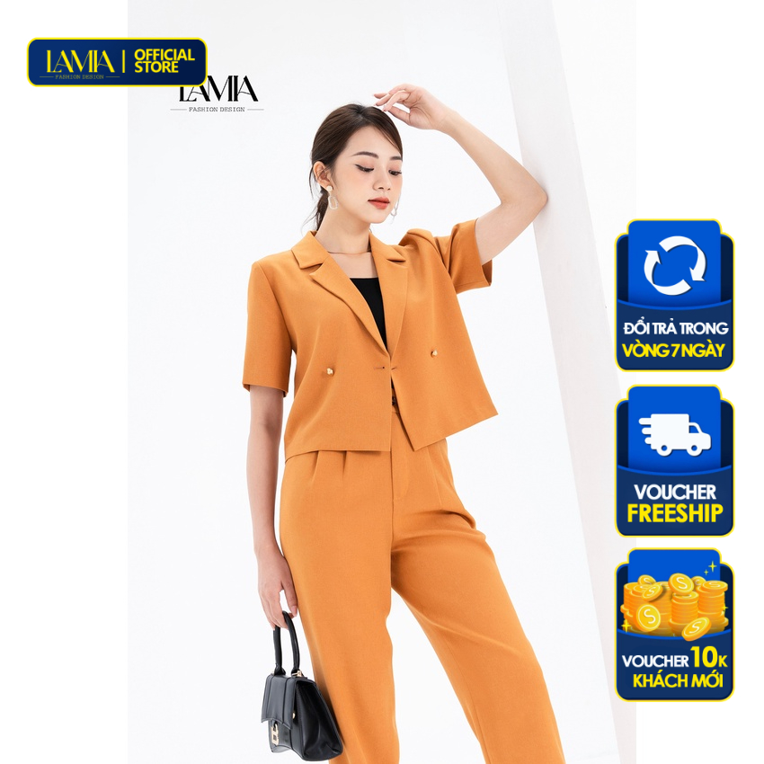 Áo vest nữ hè Lamia Design LUXE014 màu cam cháy