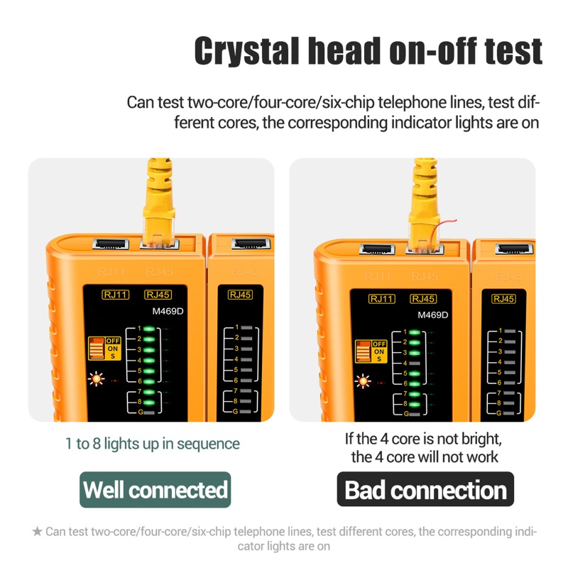 Dụng Cụ Kiểm Tra Sửa Chữa Dây Cáp Mạng Đa Năng RJ45 Lan RJ45 + Rj11