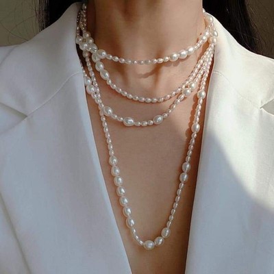 Chuỗi Đeo Cổ 150cm Ngọc Trai Gạo Nhỏ Tinh Tế Sang Trọng - Ngọc Trai Trường Thịnh