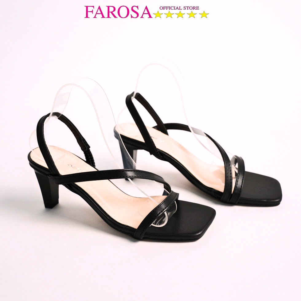 Dép sandal quai chéo nữ FAROSA gót nhọn 7 cm cách điệu tinh tế - E28