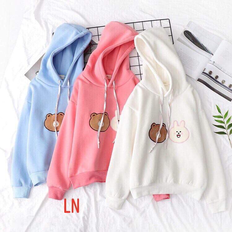 Áo hoodie mặt gấu và thỏ LNG1119