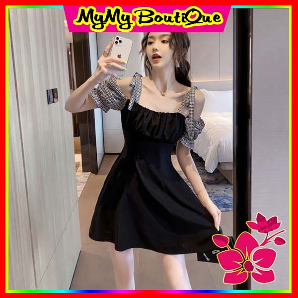 Váy Body Đầm Dáng Ôm, Đầm Dạ Hội Dự Tiệc Trễ Vai Tay Phồng