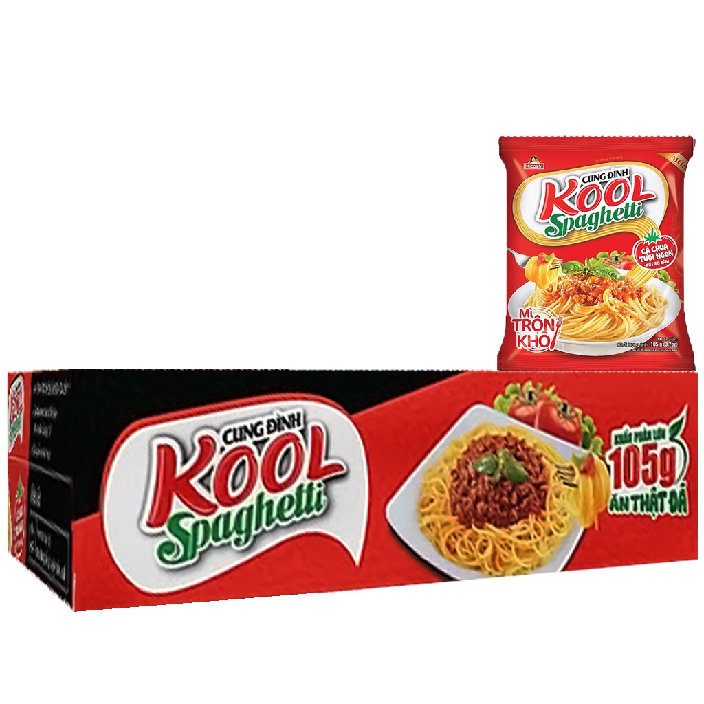 thùng 30 gói Mì trộn Cung Đình Kool Spaghetti gói 105g