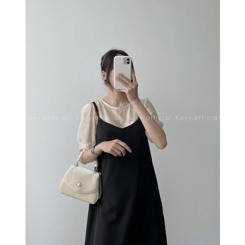 Váy Nữ 2 Dây Dáng Xèo- Kèm Áo Chấm Bi M085- Lolla_Fashion | BigBuy360 - bigbuy360.vn