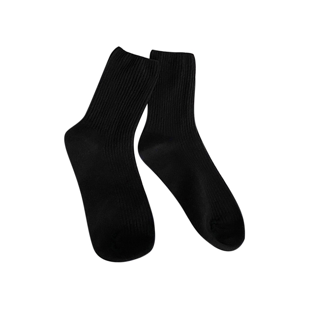 Tất cotton cổ cao họa tiết kẻ sọc đơn giản phong cách Hàn Quốc cho nam / nữ