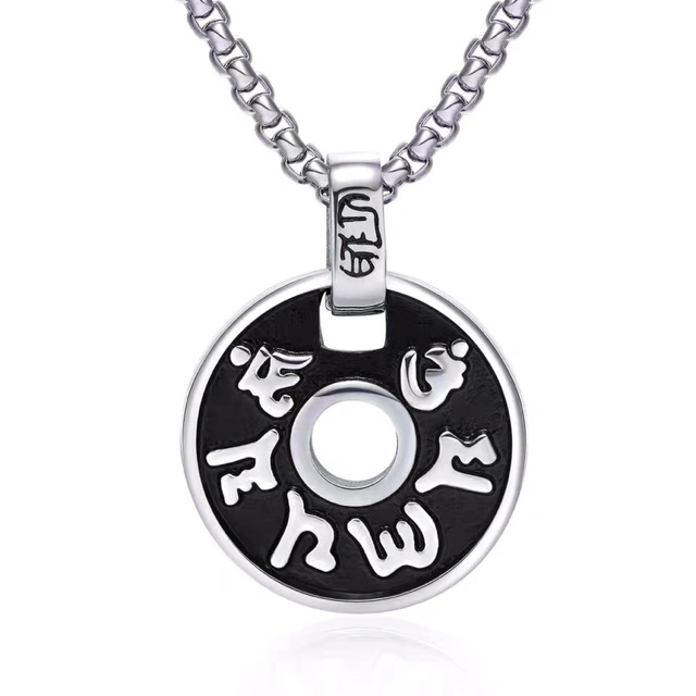 Mặt dây chuyền khắc chú Om Mani Padme Hum HAME172