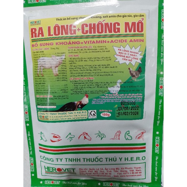 Ra lông chống mổ 100 gram thức ăn cho thú cưng