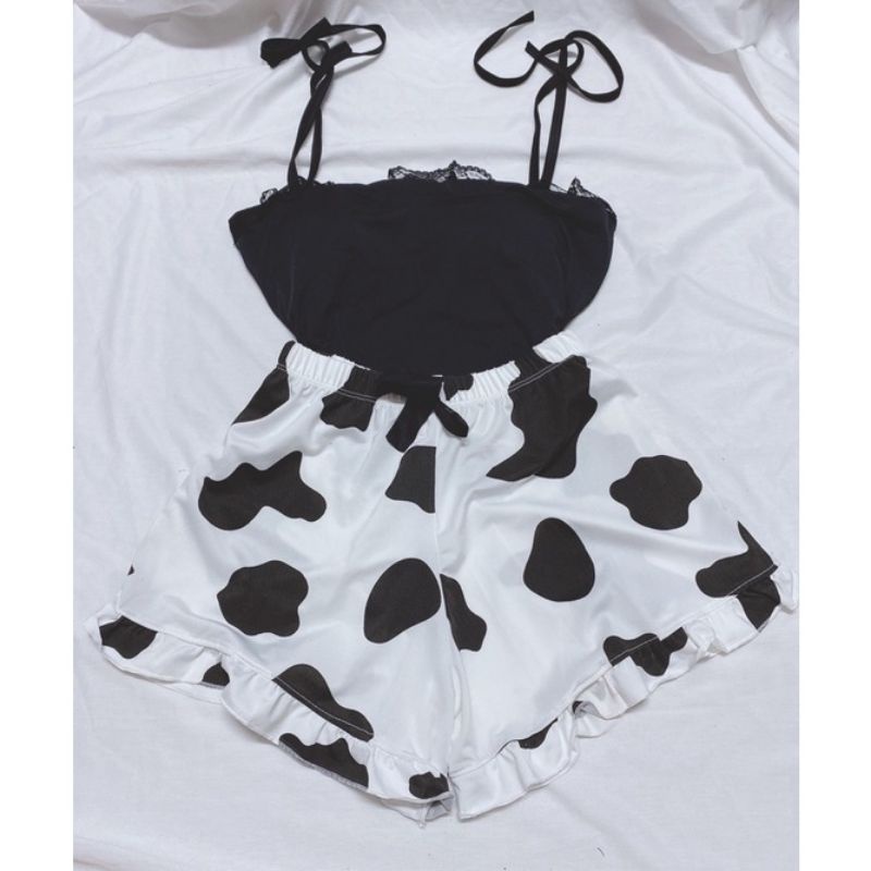 sét áo dây phối ren + quần họa tiết bò , vằn | BigBuy360 - bigbuy360.vn