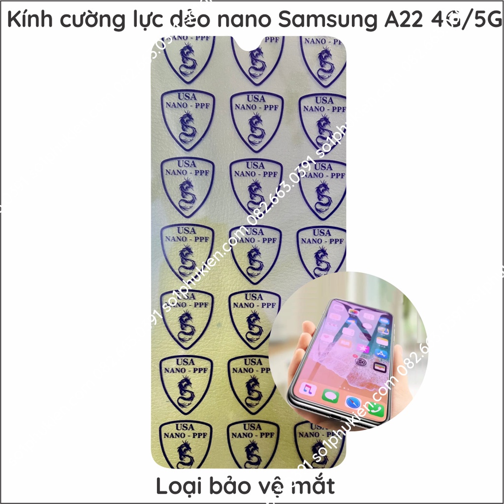Dán cường lực Samsung A22 4G / M32 / A22 5G / M22 trong suốt, nano dẻo siêu bền, độ cường lực 9H+