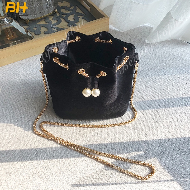 Túi Đeo Chéo Dây Rút Màu Sắc Ngọt Ngào Phong Cách Retro Thời Trang Cho Nữ