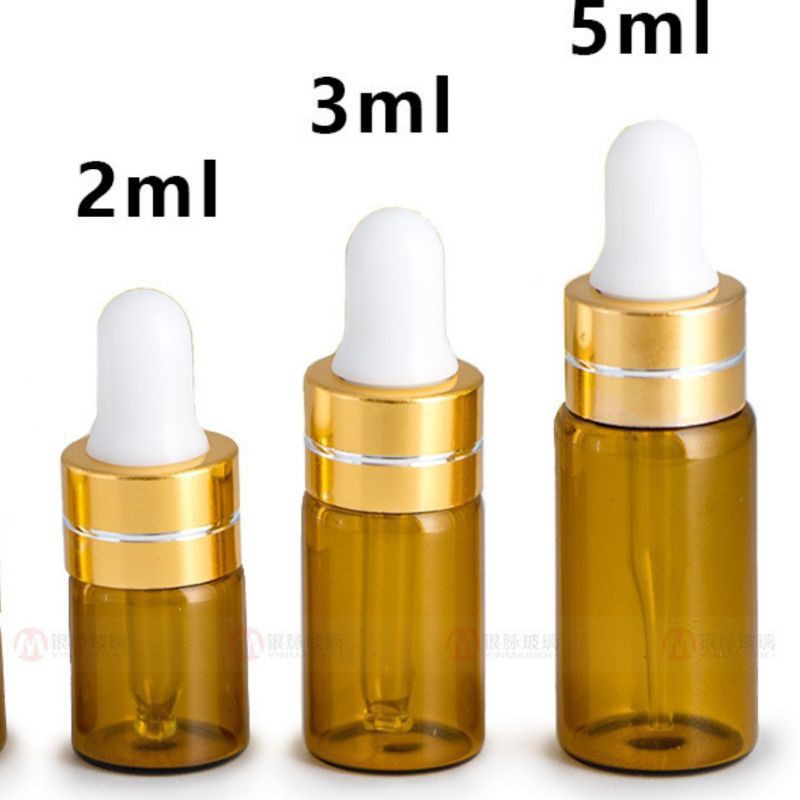 [2ml/3ml/5ml] Lọ đựng tinh dầu thủy tinh mỏng Khoen vàng - lọ chiết nước hoa / lọ chiết tinh dầu / chai lọ chiết mỹ phẩm