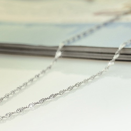 Dây Chuyền Nữ Sợi Xích Gợn Sóng Mạ Bạc Quyến Rũ Thích Hợp Đeo Vào Bữa Tiệc