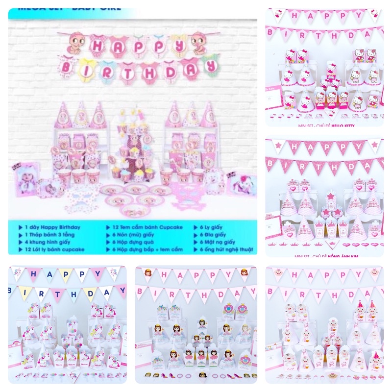 sinh nhật Bộ mega Baby GiRL Nhiều Kiểu Mới Hot