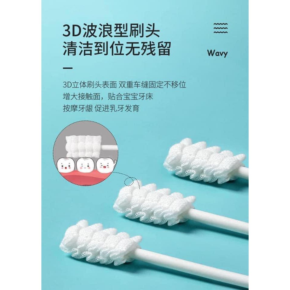 Gạc rơ lưỡi Yaki Mom dạng que - hộp 30 chiếc
