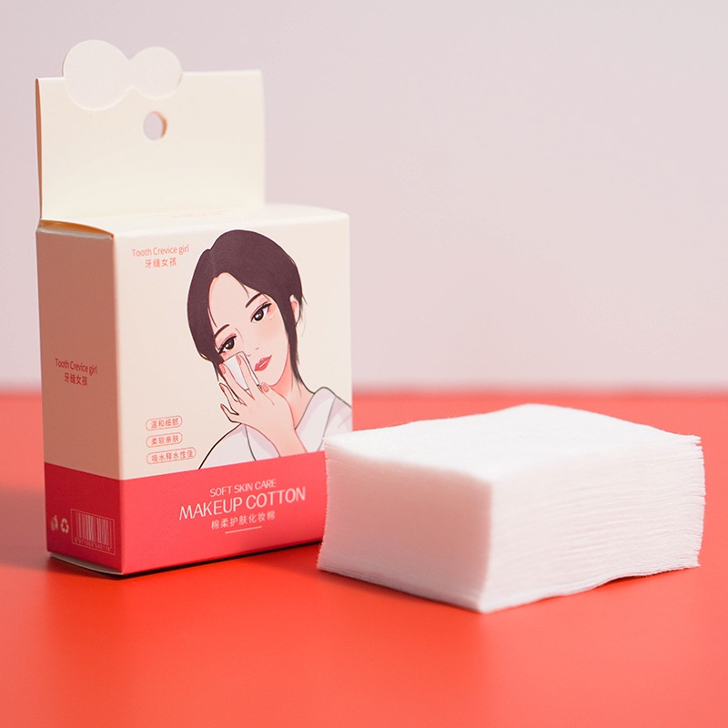[Hàng mới về] Hộp 40 miếng bông tẩy trang mỏng Tooth Crevice Girl chất lượng cao
