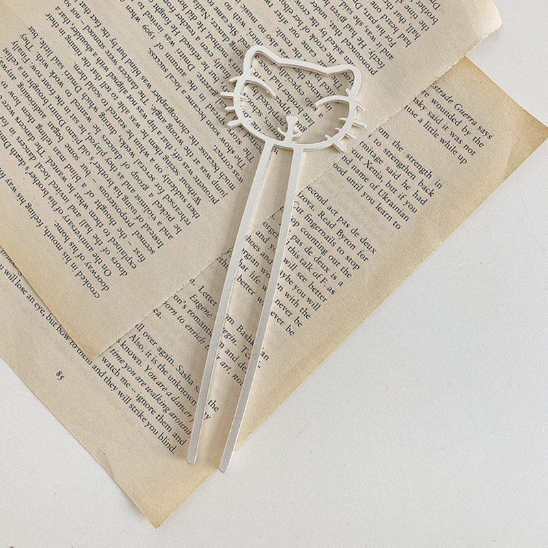 Kẹp Tóc Hình Mèo Bằng Kim Loại Nhám 2 Góc Tối Giản Hiện Đại Cho Nữ