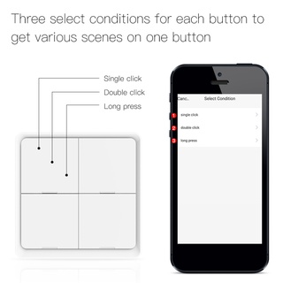  Tuya Smart ZigBee Wireless Free Sticker 4-way Panel Scene Button Switch INTRO