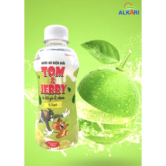 Nước điện giải Tom &amp; Jerry vị chanh ( thùng 24 chai * 250ml) - Bù nước, chất điện giải, phục hồi sức khoẻ