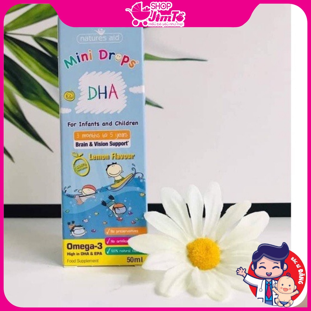 DHA Drops Natures Aid Bổ Sung DHA giúp Bé Phát Triển Trí Não Lọ 50ml