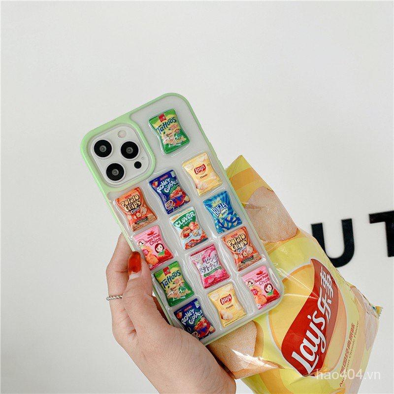 Ốp điện thoại chống sốc họa tiết bánh snack phong cách Hàn Quốc thích hợp cho Iphone se2 7 8p X Xsmax Xr11 12pro