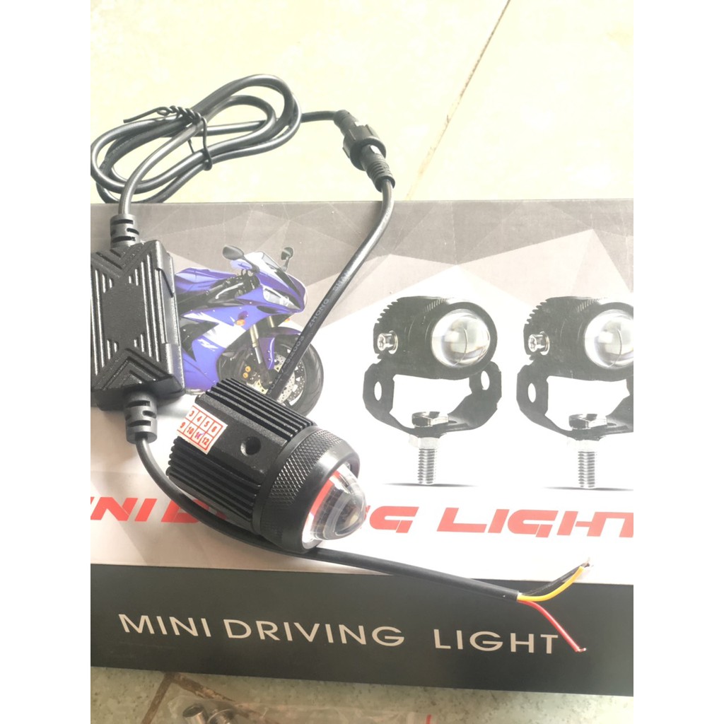 Trợ sáng mini Driving light sáng vàng trắng 2 chức năng Giá 1 Cái