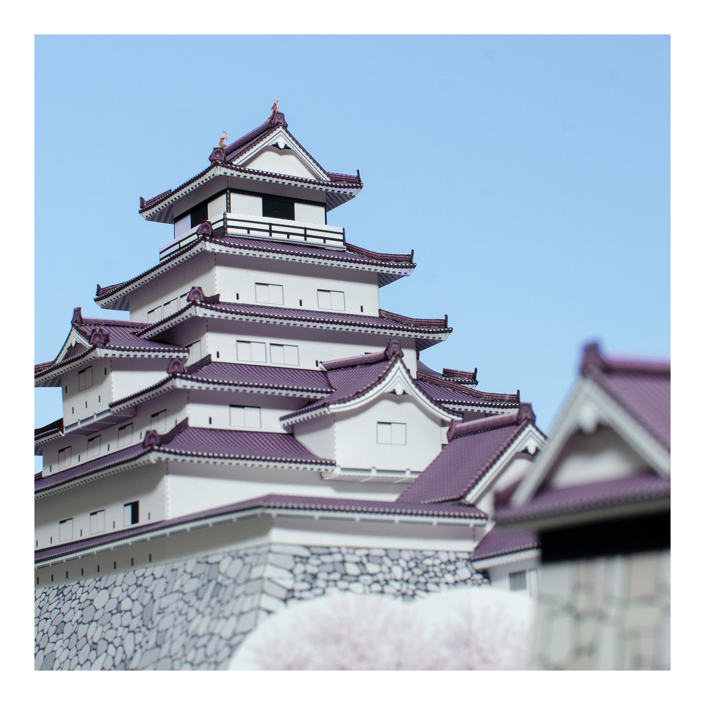 Mô hình giấy kiến trúc lâu đài AIZU Tsurugajo Castle - Nhật Bản