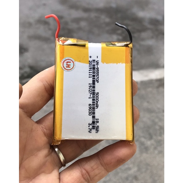 PIN Sạc Polymer GPC 955570  3,7v Dung lượng 5000mAh/Cell (10000mAh/2Cell) Pin Xịn Sò (Ảnh Shop tự chụp)