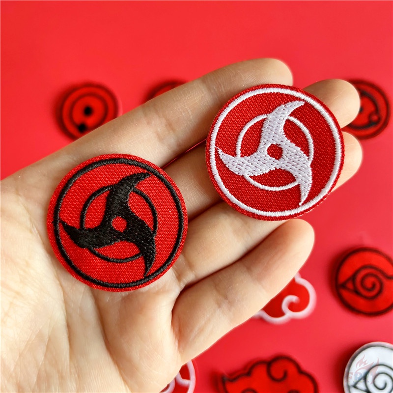 ♥ Miếng Dán Ủi Thêu Hình Biểu Tượng Uchiha Sharingan - Naruto ♥ 1 Sticker Ủi Thêu Hình Anime