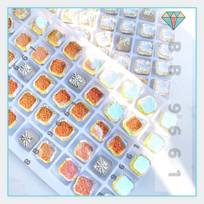 Pha Lê Vuông -Móng Nail- Đá KHỐI Cao cấp size 10*10mm