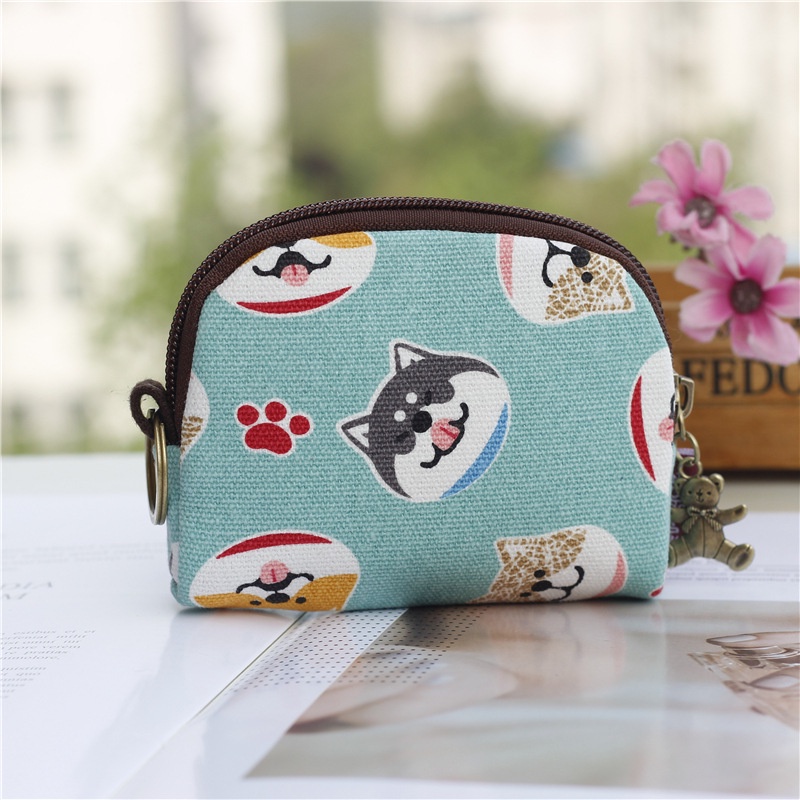 Ví canvas Seagloca 799 họa tiết hoạt hình đáng yêu dùng đựng thẻ và tiền xu
