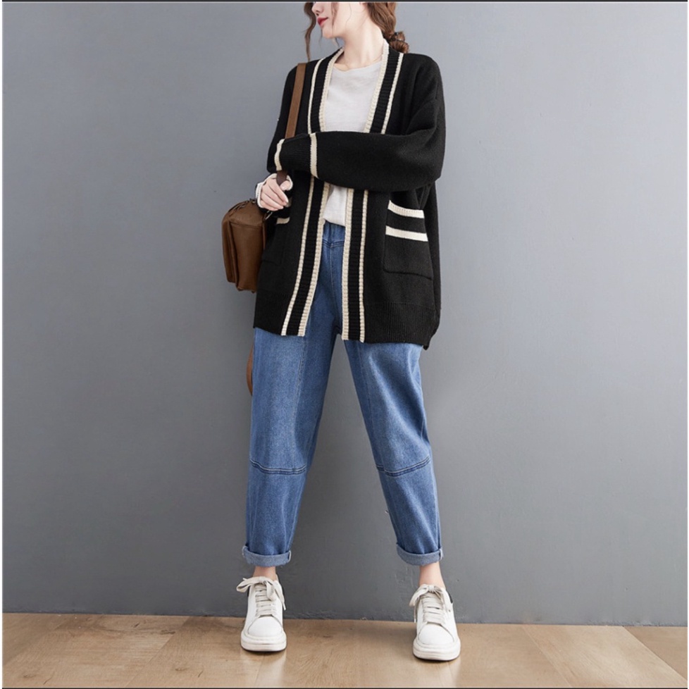 Áo len nữ cadigan dày phối viền sang chảnh hàng quảng châu cao cấp A525 Noiyxanh nội y xanh chất len quảng châu