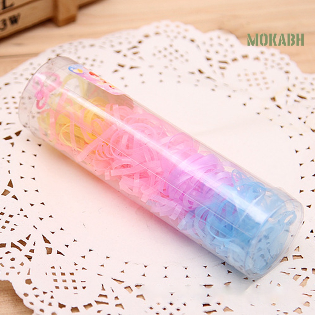 Set 220 Dây Thun Buộc Tóc Nhiều Màu Sắc Dùng Một Lần Dành Cho Bé Gái