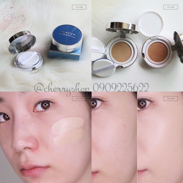 [KÈM LÕI] Phấn nước Klavuu Blue Pearlsation High Coverage Marine Collagen Aqua Cushion SPF50+/PA+++ ( kèm lõi )