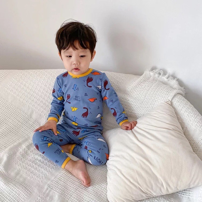 bộ cotton hoạ tiết bé trai gái 8/15 mẫu