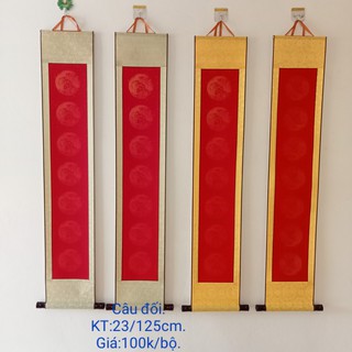 Câu đối thư pháp 7 chữ 23x125cm