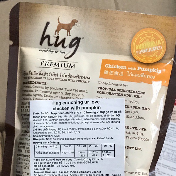 Pate Hug Thái Lan Thức Ăn Cho Chó Gói 120g