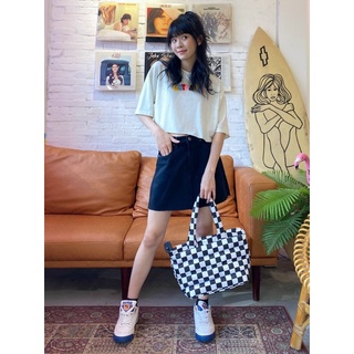 Usthebasic - Túi UTB Logo Check Off Shoulder Bag