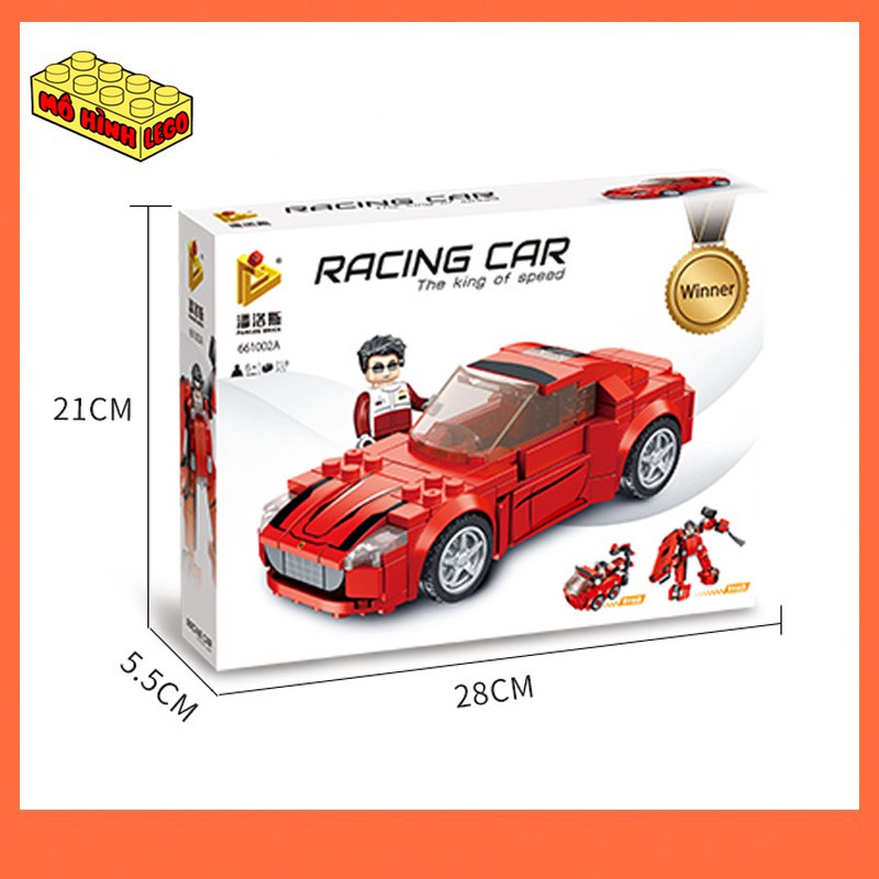 Đồ chơi lắp ráp lego giá rẻ 3 trong 1 Panlos brick 66100 mô hình xe ô tô biến hình robot, khủng long (12 mẫu)