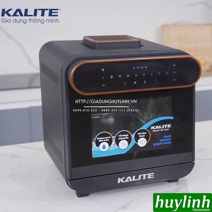 [Mã ELHAMS5 giảm 6% đơn 300K] Nồi chiên không dầu hấp hơi nước Kalite Steam PRO - 15 lít