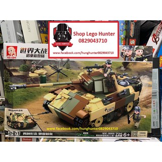 Sluban m38 b0859 Army WW II Bộ đồ chơi lắp ráp Xe Tank 2 in 1 mẫu xe của Đức Quốc Xã 725 chi tiết