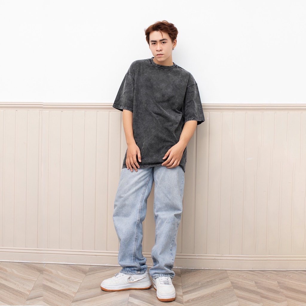 Áo Thun Loang Xám WASH TEE Tay Lỡ Form Rộng -MAL STORE- MALUNI016